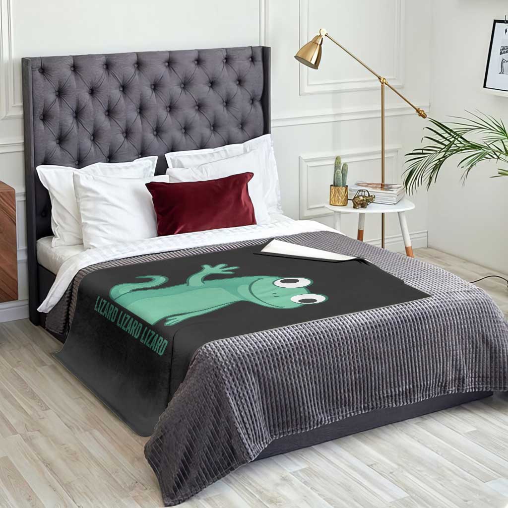 Funny Lizard Lizard Lizard Throw Blanket Cute Gecko Reptile Meme - Wonder Print Shop