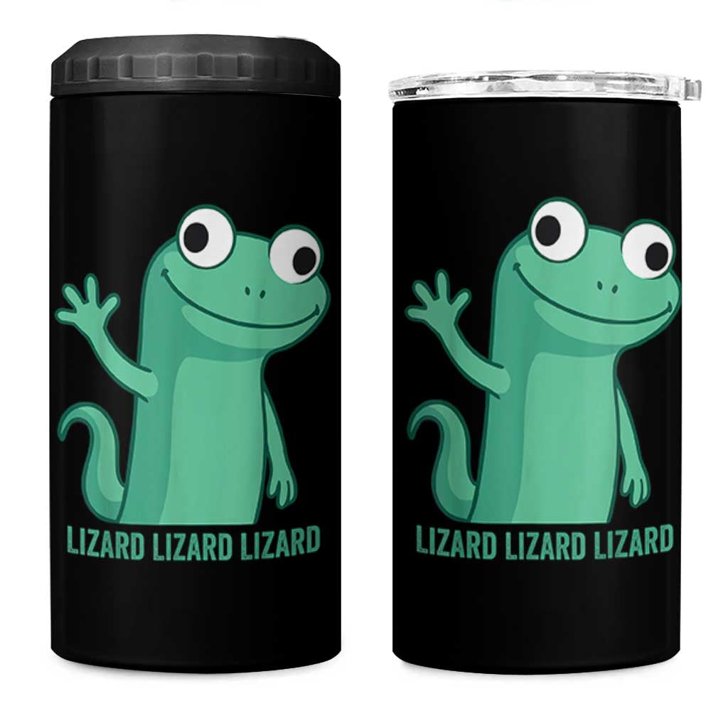 Funny Lizard Lizard Lizard 4 in 1 Can Cooler Tumbler Cute Gecko Reptile Meme - Wonder Print Shop