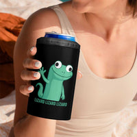 Funny Lizard Lizard Lizard 4 in 1 Can Cooler Tumbler Cute Gecko Reptile Meme - Wonder Print Shop