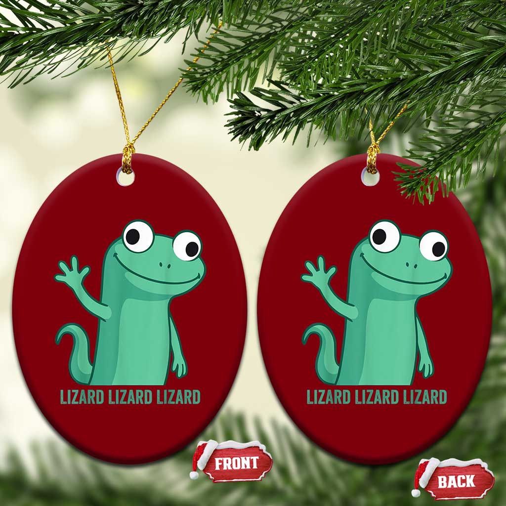 Funny Lizard Lizard Lizard Ceramic Ornament Cute Gecko Reptile Meme - Wonder Print Shop