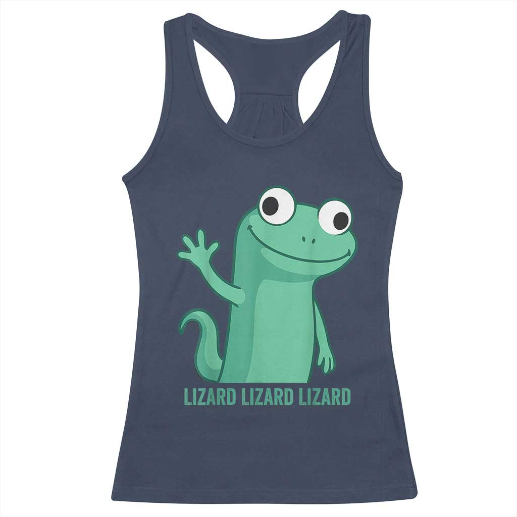 Funny Lizard Lizard Lizard Racerback Tank Top Cute Gecko Reptile Meme - Wonder Print Shop