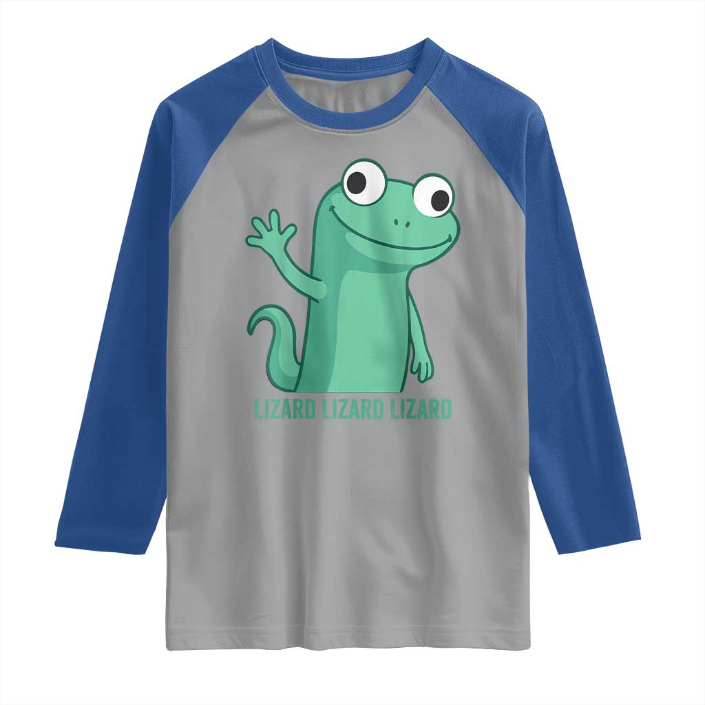 Funny Lizard Lizard Lizard Raglan Shirt Cute Gecko Reptile Meme - Wonder Print Shop