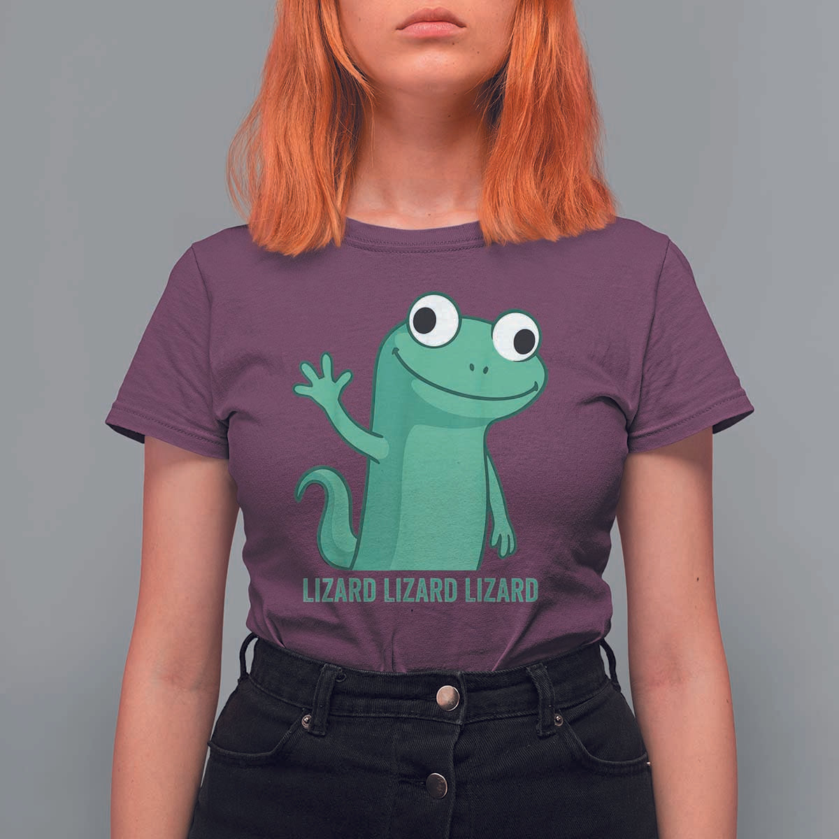 Funny Lizard Lizard Lizard T Shirt For Women Cute Gecko Reptile Meme - Wonder Print Shop