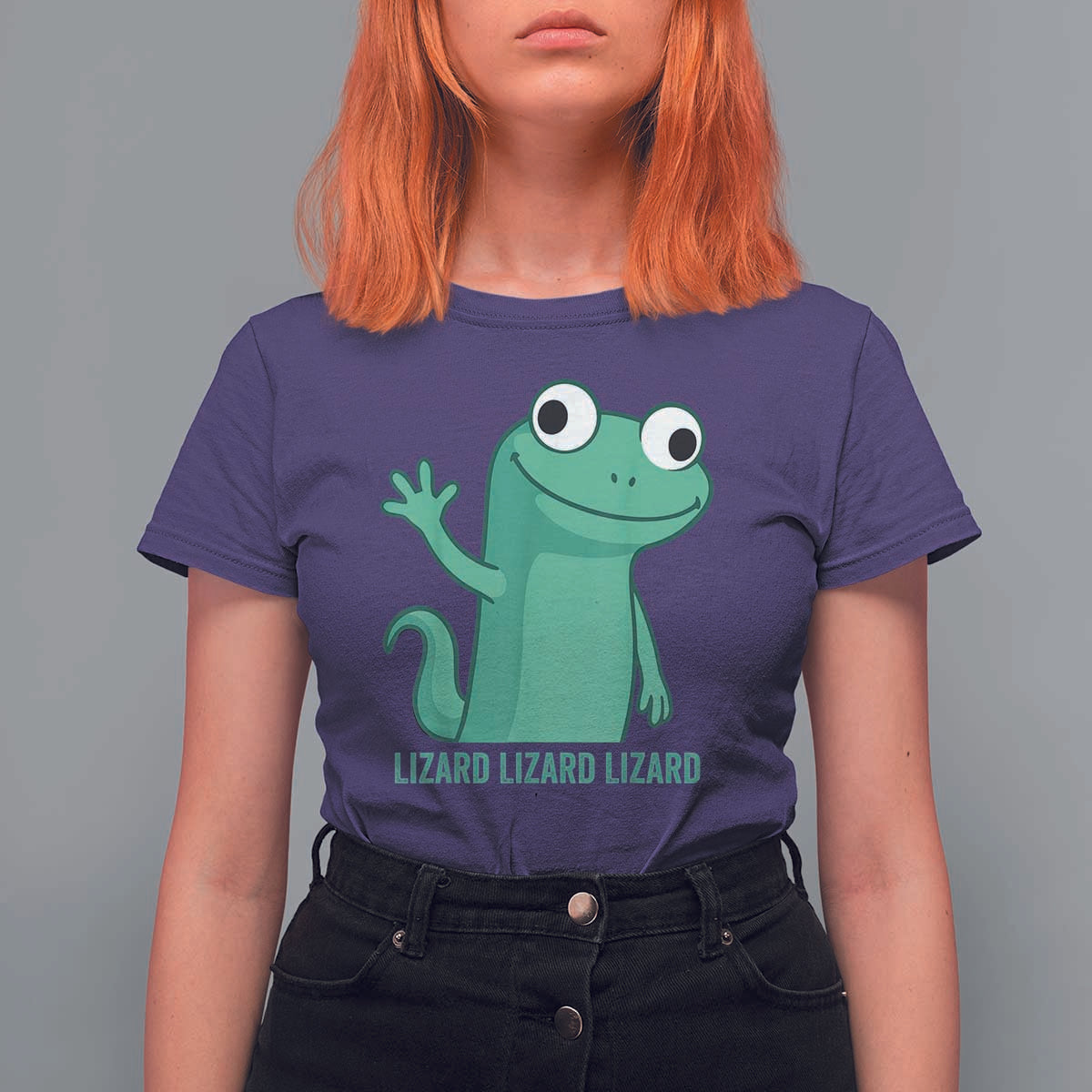 Funny Lizard Lizard Lizard T Shirt For Women Cute Gecko Reptile Meme - Wonder Print Shop