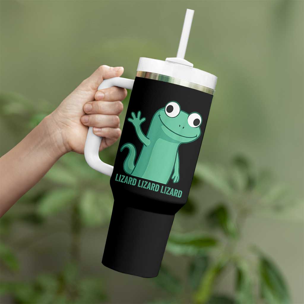 Funny Lizard Lizard Lizard Tumbler With Handle Cute Gecko Reptile Meme - Wonder Print Shop