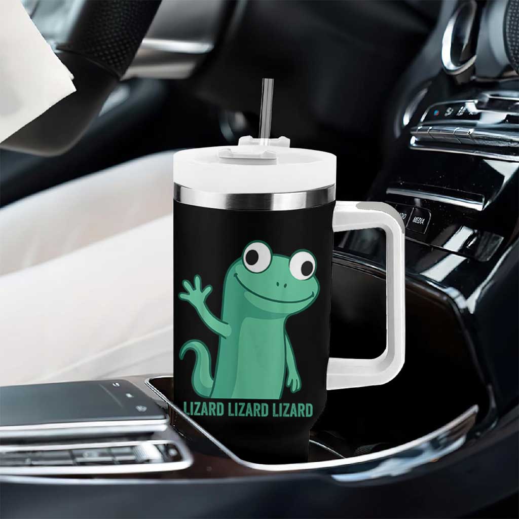 Funny Lizard Lizard Lizard Tumbler With Handle Cute Gecko Reptile Meme - Wonder Print Shop