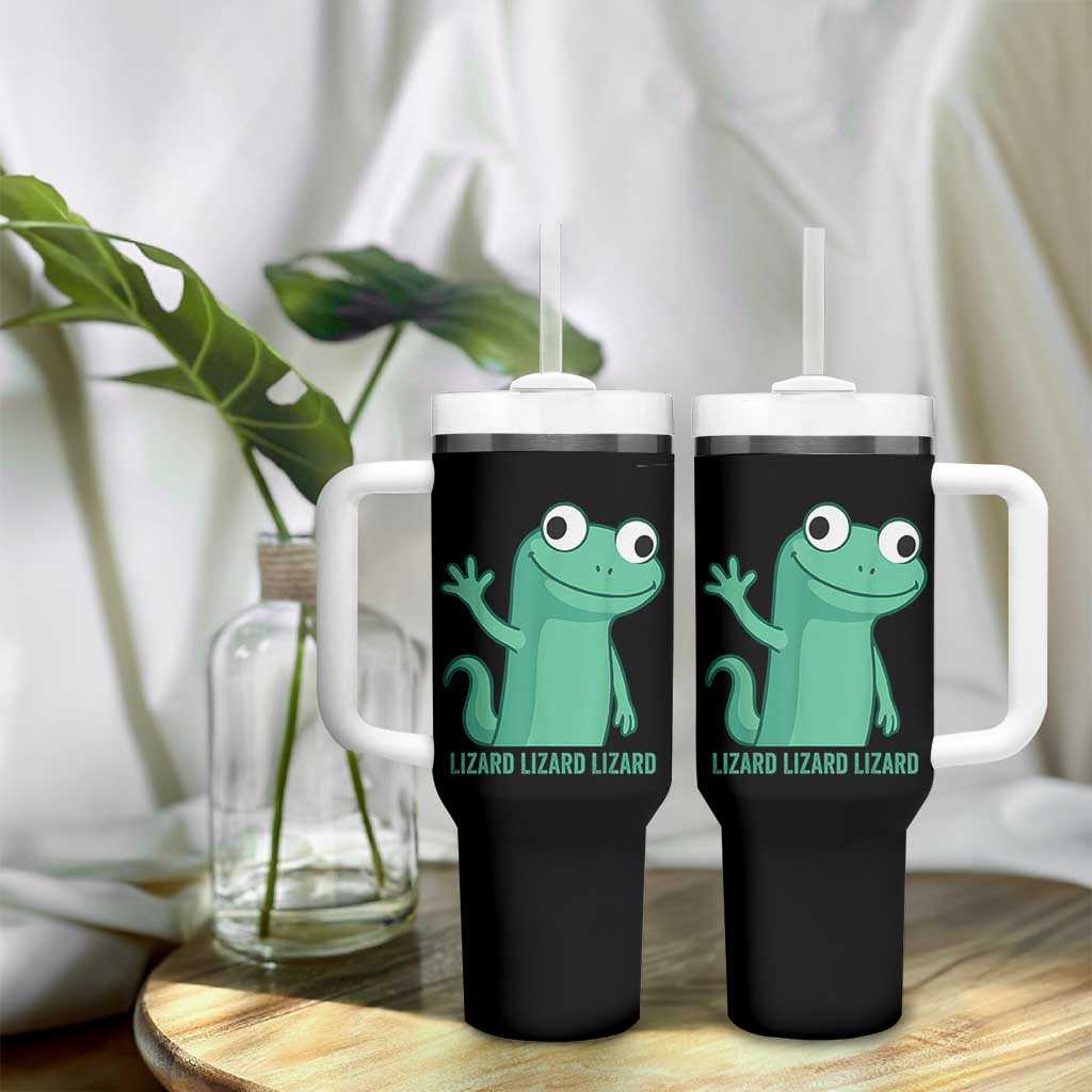 Funny Lizard Lizard Lizard Tumbler With Handle Cute Gecko Reptile Meme - Wonder Print Shop