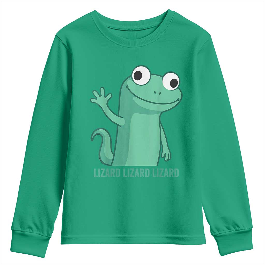 Funny Lizard Lizard Lizard Youth Sweatshirt Cute Gecko Reptile Meme - Wonder Print Shop