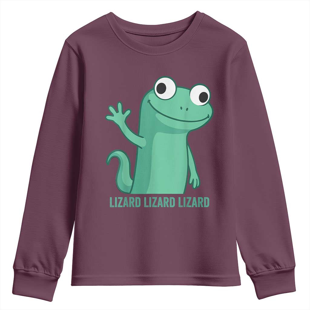 Funny Lizard Lizard Lizard Youth Sweatshirt Cute Gecko Reptile Meme - Wonder Print Shop