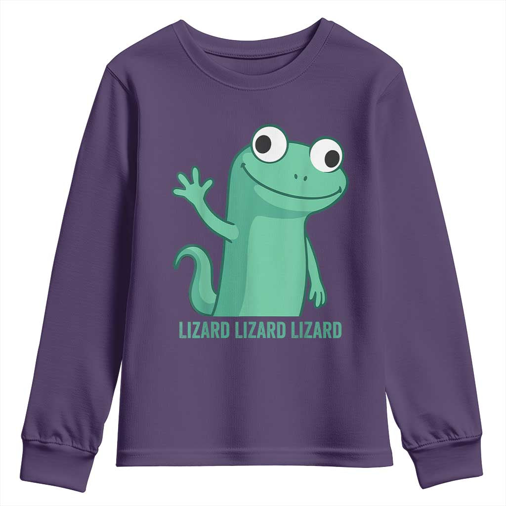 Funny Lizard Lizard Lizard Youth Sweatshirt Cute Gecko Reptile Meme - Wonder Print Shop