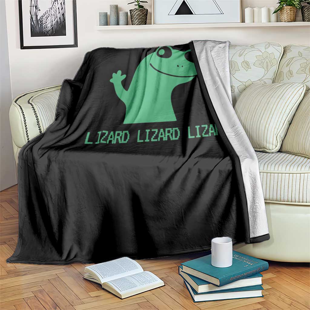 Funny Lizard Lizard Lizard Throw Blanket Weirdcore Gecko Reptile Meme - Wonder Print Shop
