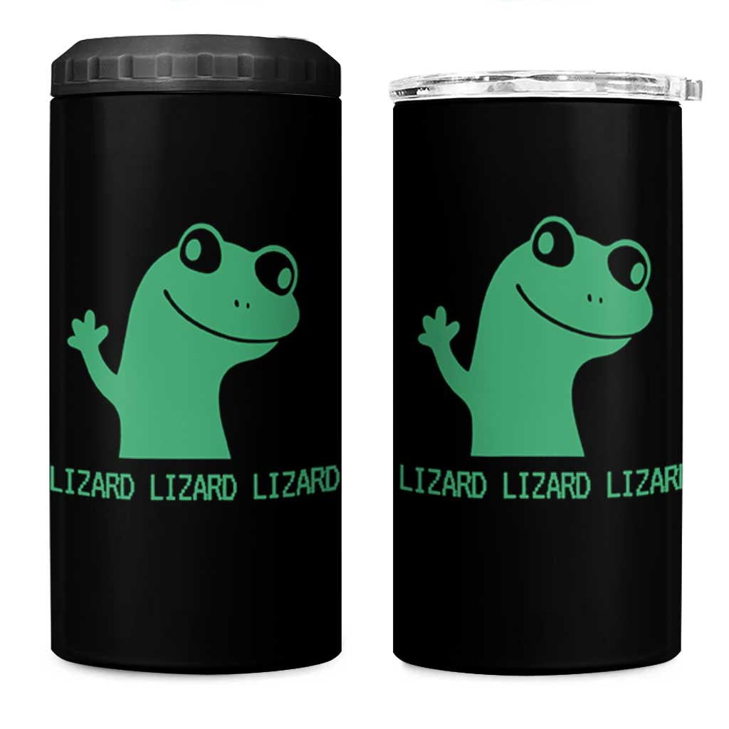 Funny Lizard Lizard Lizard 4 in 1 Can Cooler Tumbler Weirdcore Gecko Reptile Meme - Wonder Print Shop