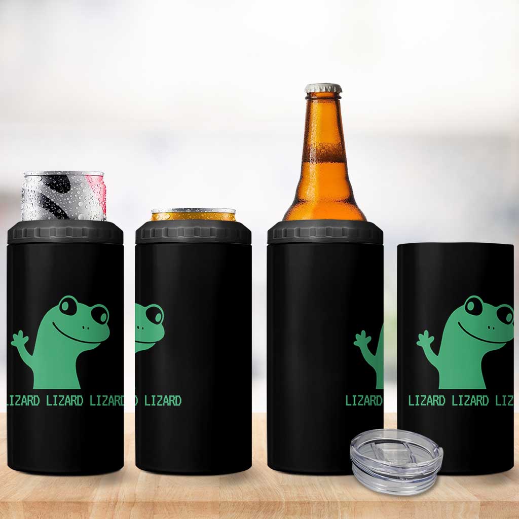 Funny Lizard Lizard Lizard 4 in 1 Can Cooler Tumbler Weirdcore Gecko Reptile Meme - Wonder Print Shop