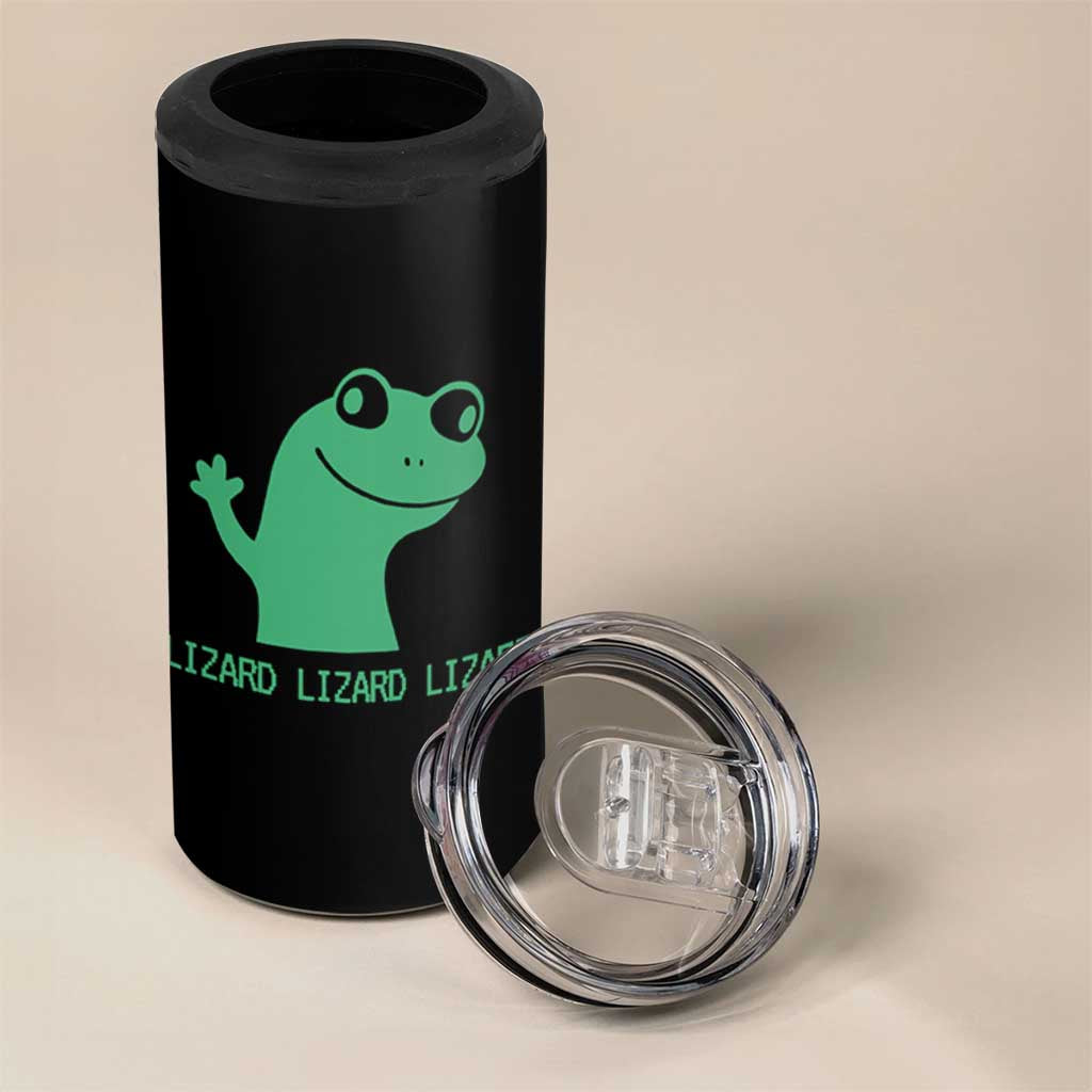 Funny Lizard Lizard Lizard 4 in 1 Can Cooler Tumbler Weirdcore Gecko Reptile Meme - Wonder Print Shop