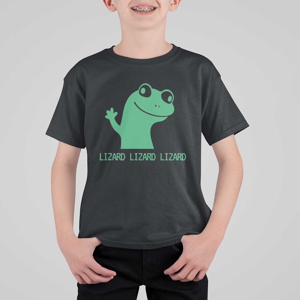 Funny Lizard Lizard Lizard T Shirt For Kid Weirdcore Gecko Reptile Meme - Wonder Print Shop