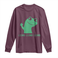 Funny Lizard Lizard Lizard Long Sleeve Shirt Weirdcore Gecko Reptile Meme - Wonder Print Shop