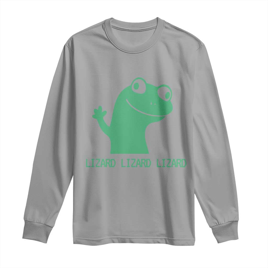 Funny Lizard Lizard Lizard Long Sleeve Shirt Weirdcore Gecko Reptile Meme - Wonder Print Shop