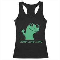 Funny Lizard Lizard Lizard Racerback Tank Top Weirdcore Gecko Reptile Meme - Wonder Print Shop