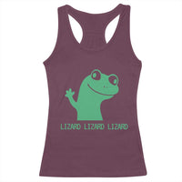 Funny Lizard Lizard Lizard Racerback Tank Top Weirdcore Gecko Reptile Meme - Wonder Print Shop