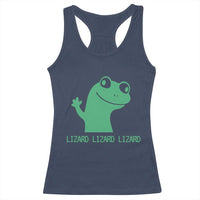 Funny Lizard Lizard Lizard Racerback Tank Top Weirdcore Gecko Reptile Meme - Wonder Print Shop