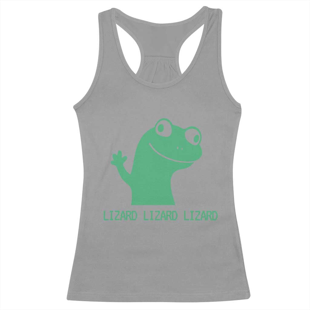 Funny Lizard Lizard Lizard Racerback Tank Top Weirdcore Gecko Reptile Meme - Wonder Print Shop