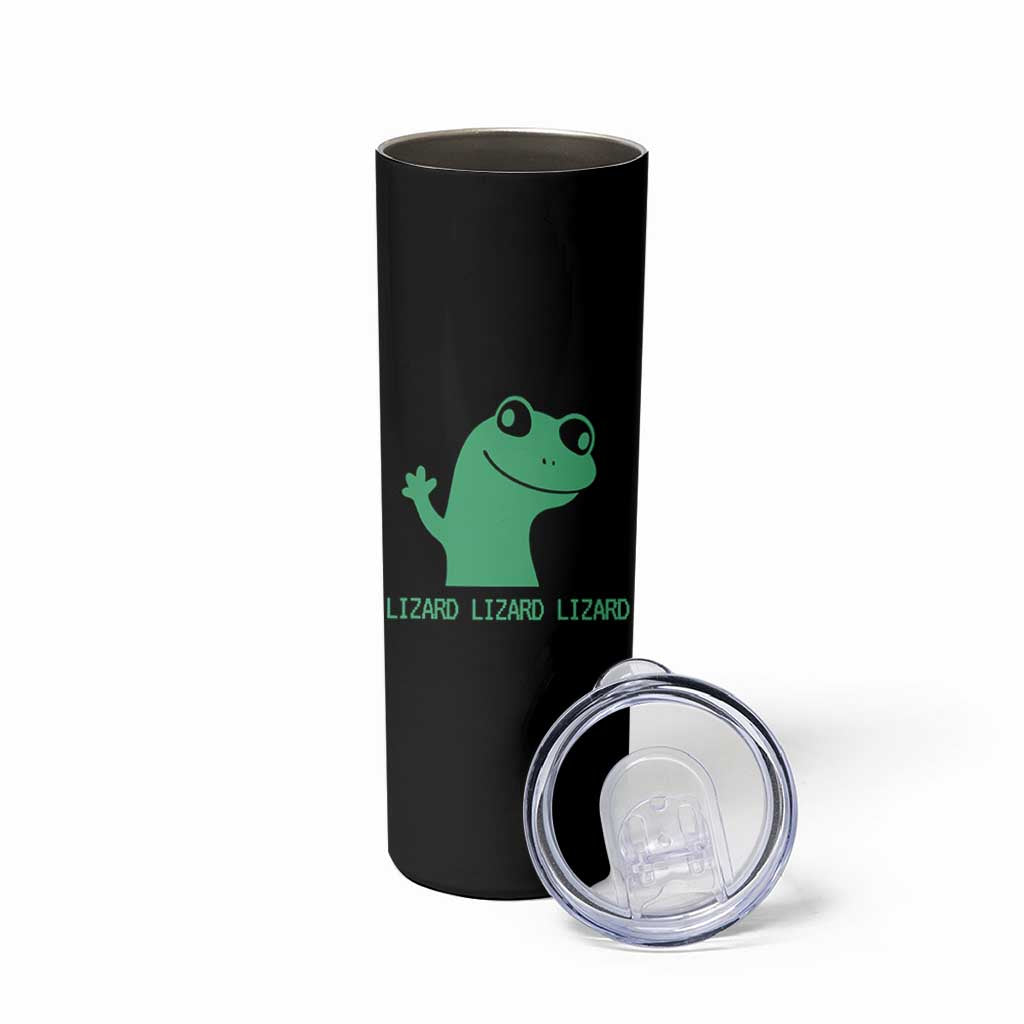 Funny Lizard Lizard Lizard Skinny Tumbler Weirdcore Gecko Reptile Meme - Wonder Print Shop
