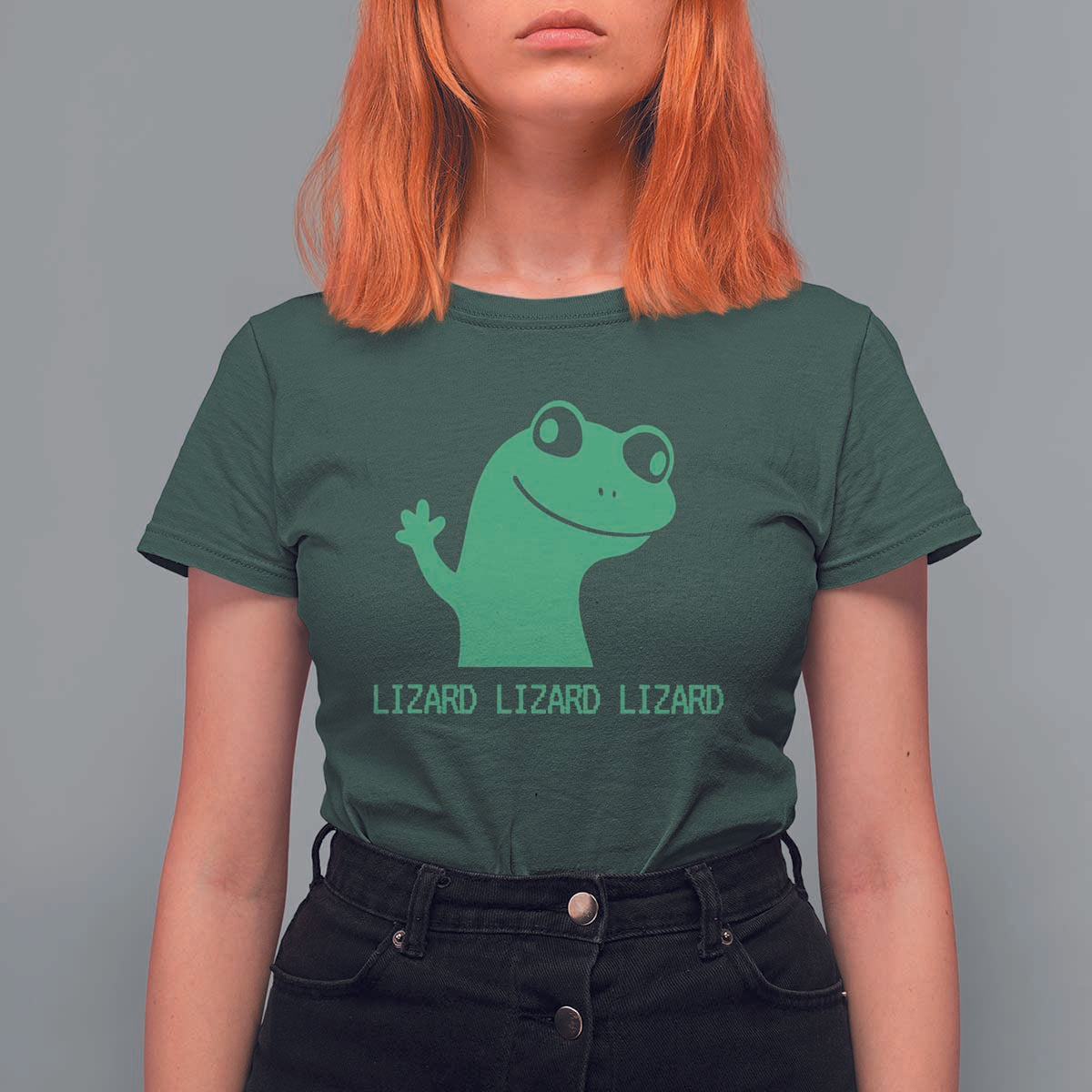 Funny Lizard Lizard Lizard T Shirt For Women Weirdcore Gecko Reptile Meme - Wonder Print Shop