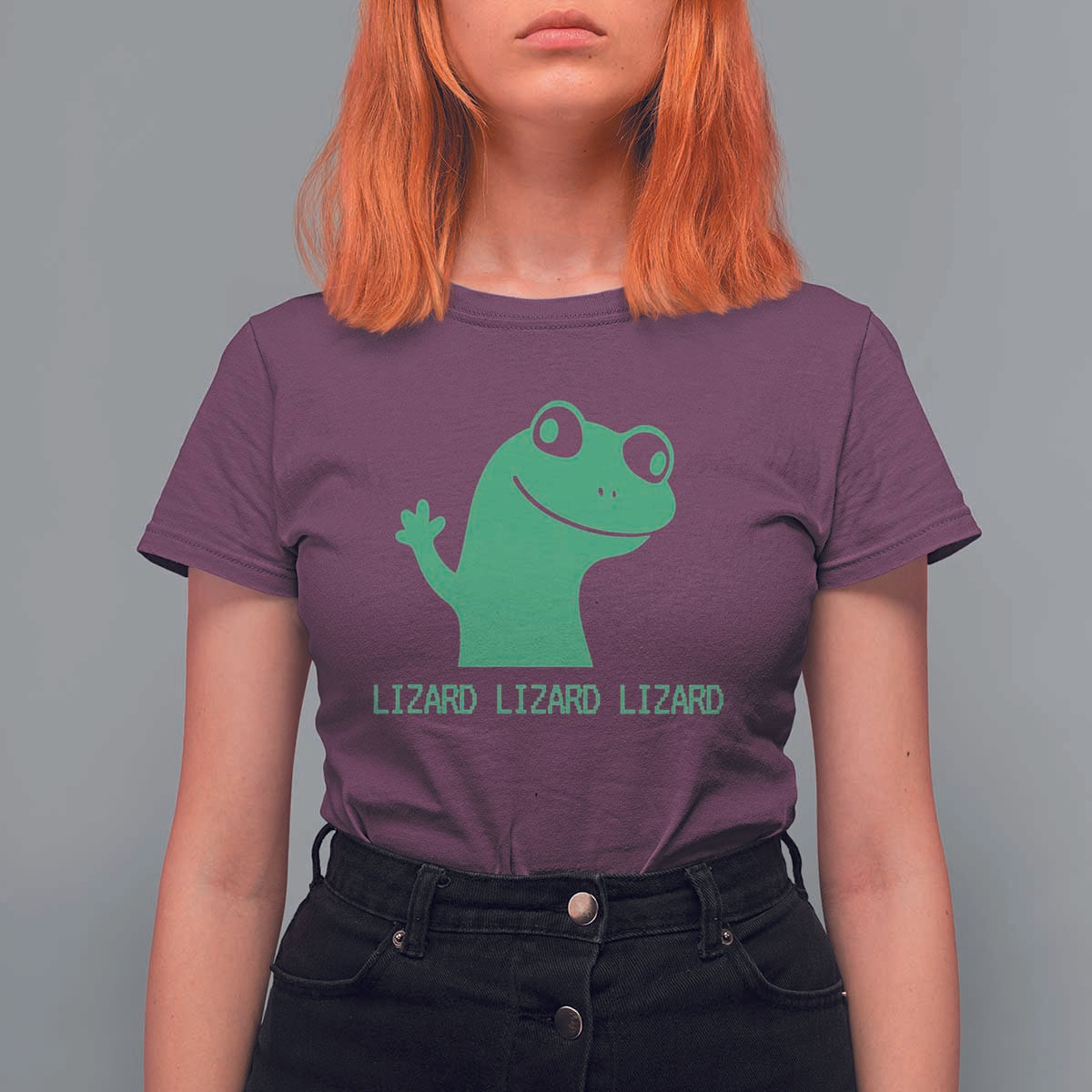 Funny Lizard Lizard Lizard T Shirt For Women Weirdcore Gecko Reptile Meme - Wonder Print Shop