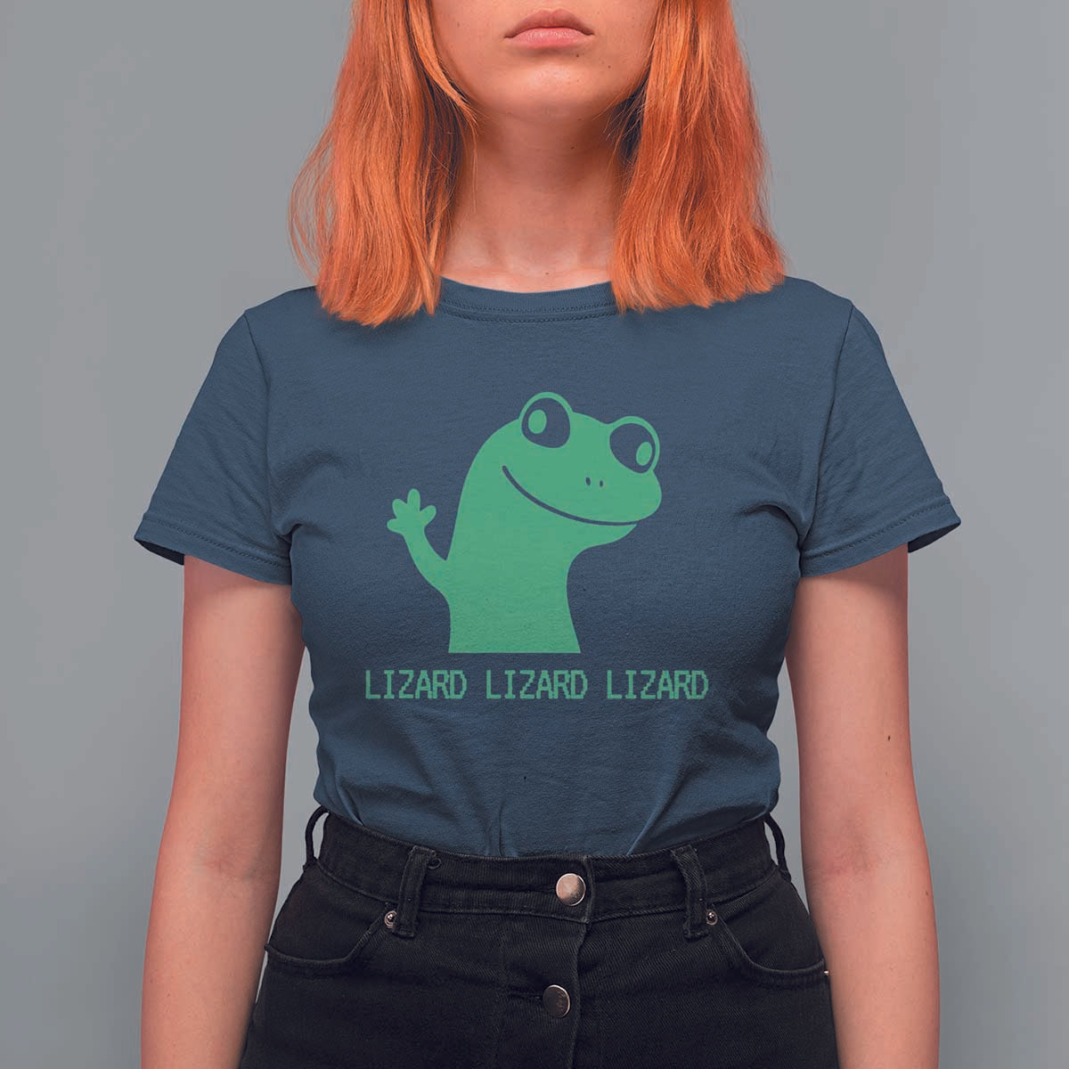 Funny Lizard Lizard Lizard T Shirt For Women Weirdcore Gecko Reptile Meme - Wonder Print Shop