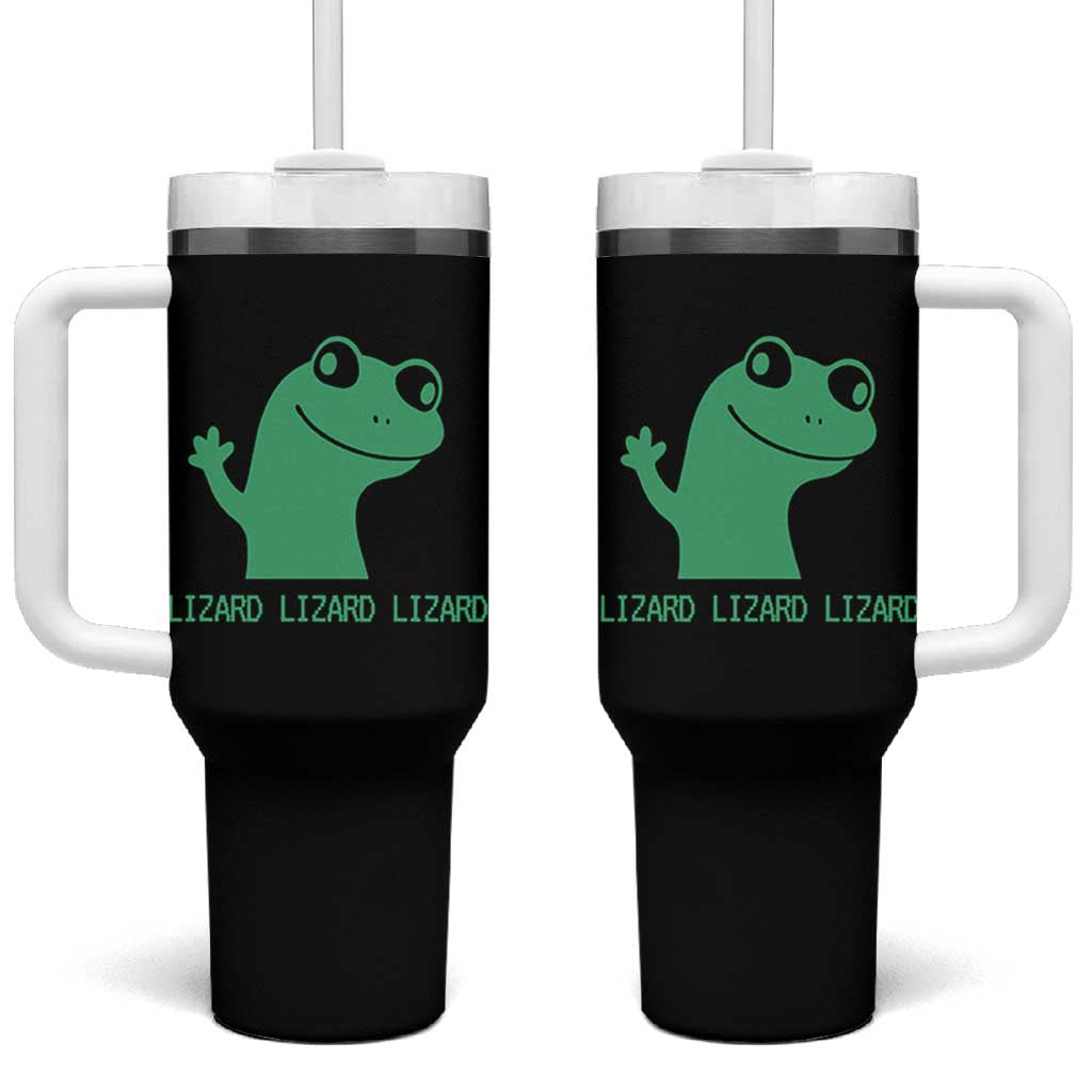 Funny Lizard Lizard Lizard Tumbler With Handle Weirdcore Gecko Reptile Meme - Wonder Print Shop