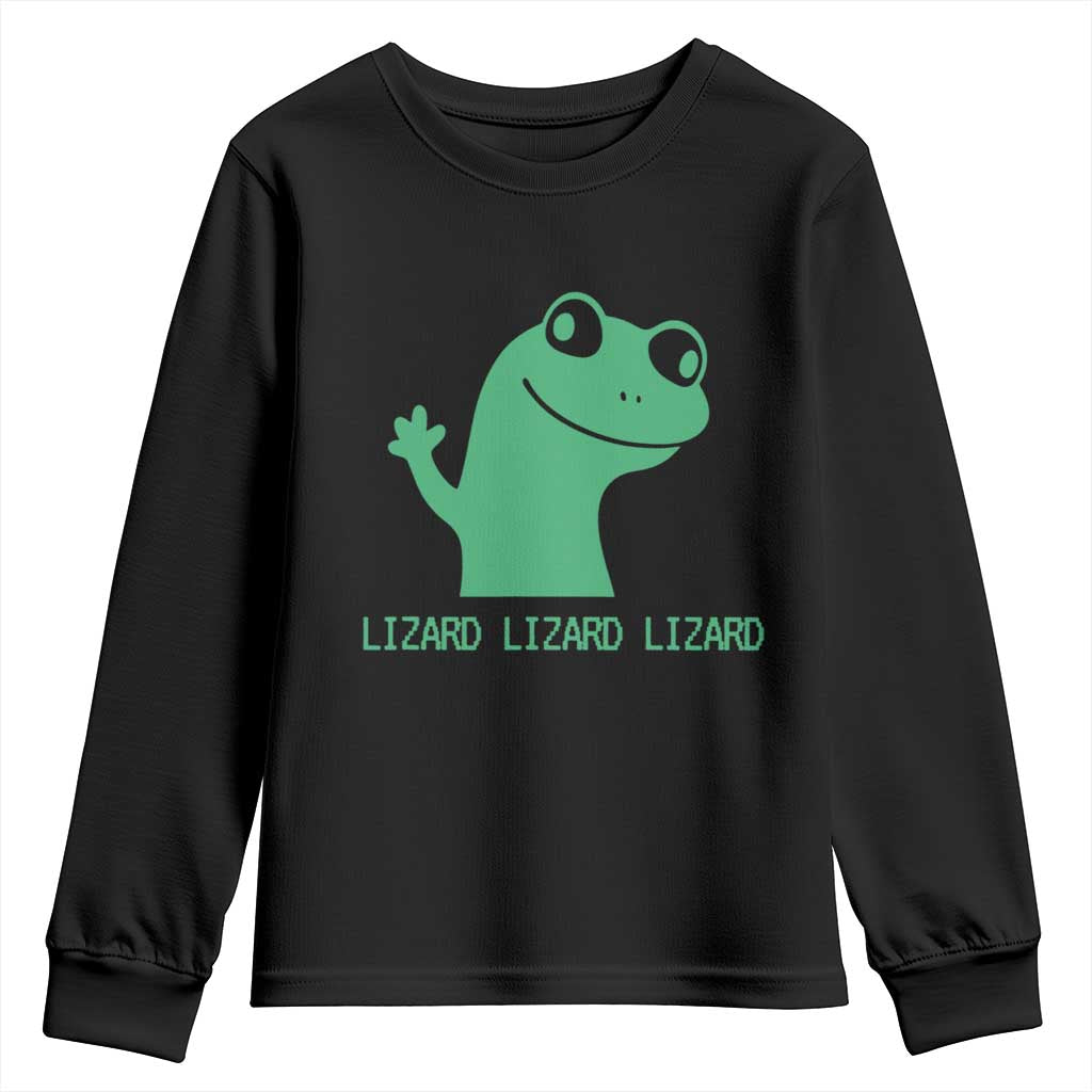 Funny Lizard Lizard Lizard Youth Sweatshirt Weirdcore Gecko Reptile Meme - Wonder Print Shop