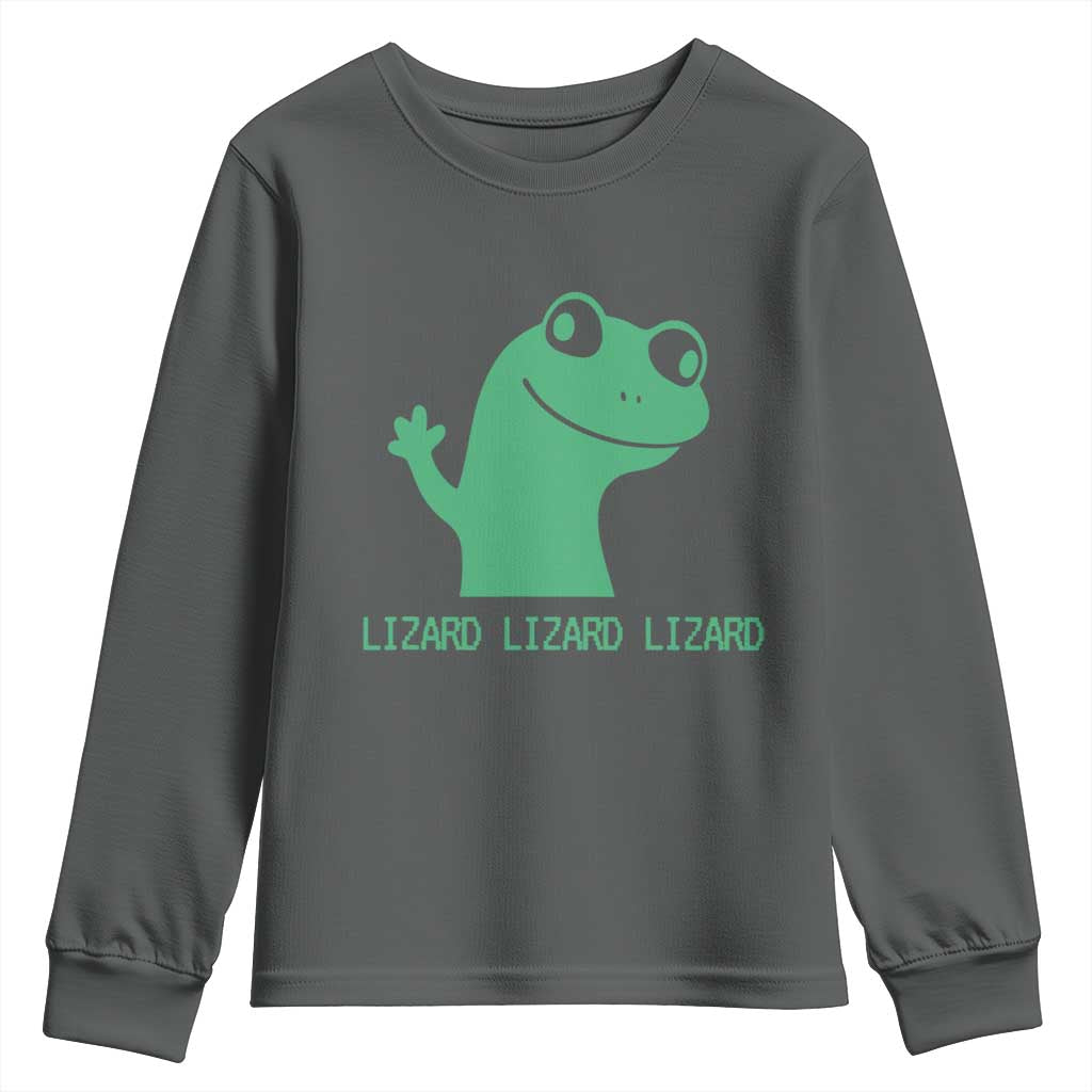 Funny Lizard Lizard Lizard Youth Sweatshirt Weirdcore Gecko Reptile Meme - Wonder Print Shop
