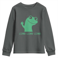 Funny Lizard Lizard Lizard Youth Sweatshirt Weirdcore Gecko Reptile Meme - Wonder Print Shop