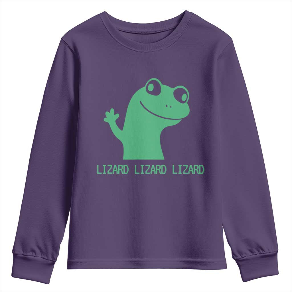 Funny Lizard Lizard Lizard Youth Sweatshirt Weirdcore Gecko Reptile Meme - Wonder Print Shop