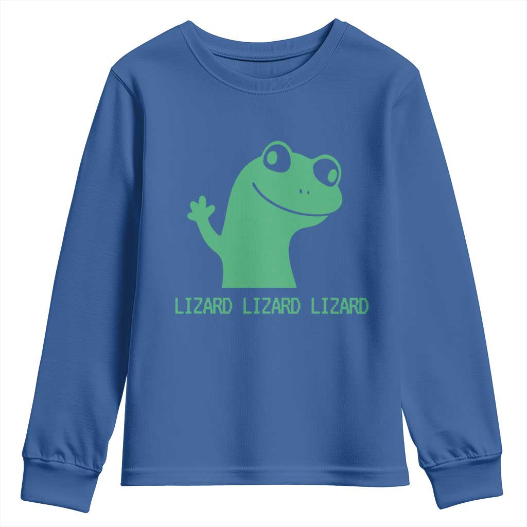 Funny Lizard Lizard Lizard Youth Sweatshirt Weirdcore Gecko Reptile Meme - Wonder Print Shop
