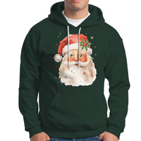 Retro Vintage Christmas Santa Claus Face Xmas Old Fashioned Hoodie - Wonder Print Shop