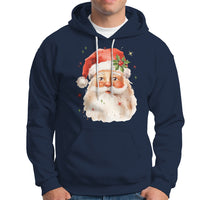 Retro Vintage Christmas Santa Claus Face Xmas Old Fashioned Hoodie - Wonder Print Shop