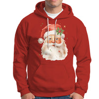 Retro Vintage Christmas Santa Claus Face Xmas Old Fashioned Hoodie - Wonder Print Shop