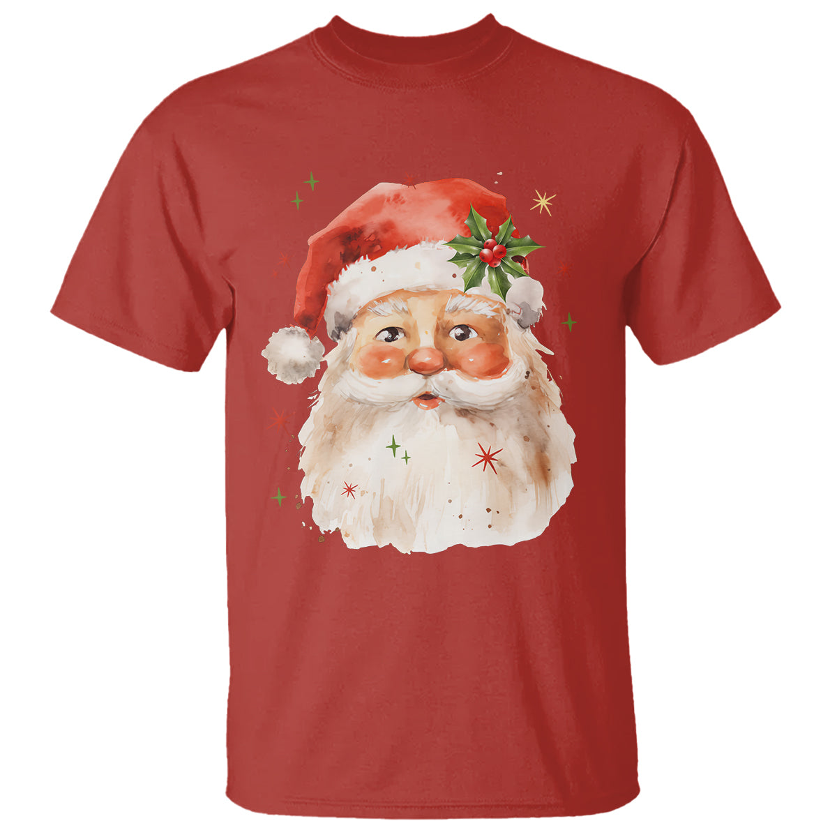 Retro Vintage Christmas Santa Claus Face Xmas Old Fashioned T Shirt - Wonder Print Shop