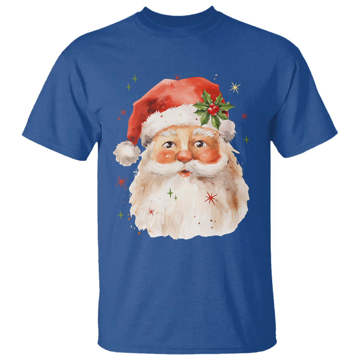 Retro Vintage Christmas Santa Claus Face Xmas Old Fashioned T Shirt - Wonder Print Shop
