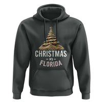 Christmas In Florida Hoodie Sand Xmas Tree Lights Family Vacation
