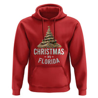 Christmas In Florida Hoodie Sand Xmas Tree Lights Family Vacation