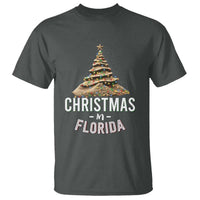 Christmas In Florida T Shirt Sand Xmas Tree Lights Family Vacation - Wonder Print Shop