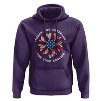 Thank You Veterans Hoodie American Flag Sunflower Military Tribute