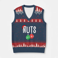 Xmas Matching Couple V-Neck Knit Sweater Vest Chestnuts Funny Xmas Nuts - Wonder Print Shop