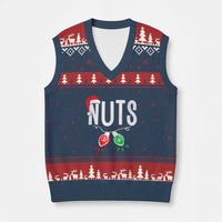 Xmas Matching Couple V-Neck Knit Sweater Vest Chestnuts Xmas Funny Nuts - Wonder Print Shop