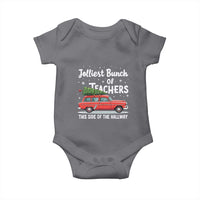 Funny Christmas Teacher Baby Onesie Jolliest Bunch Of Teachers This Side Of The Hallway Xmas PJ Gift
