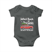 Funny Christmas Teacher Baby Onesie Jolliest Bunch Of Teachers This Side Of The Hallway Xmas PJ Gift
