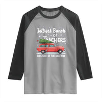 Funny Christmas Teacher Raglan Shirt Jolliest Bunch Of Teachers This Side Of The Hallway Xmas PJ Gift