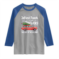 Funny Christmas Teacher Raglan Shirt Jolliest Bunch Of Teachers This Side Of The Hallway Xmas PJ Gift